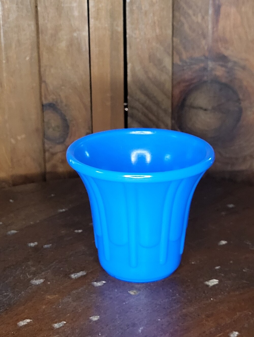 Akro Agate Blue Glass Vase